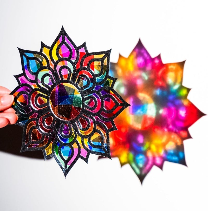 EggSun 36 Sets Mandala Suncatchers Craft Kit for Kids Adults Ornaments Stained Glass Window Arts and Crafts Paper Kit for VBS Classroom Holiday Birthday Projects Home Party Decorations Ages 4 8 12 - Image 2